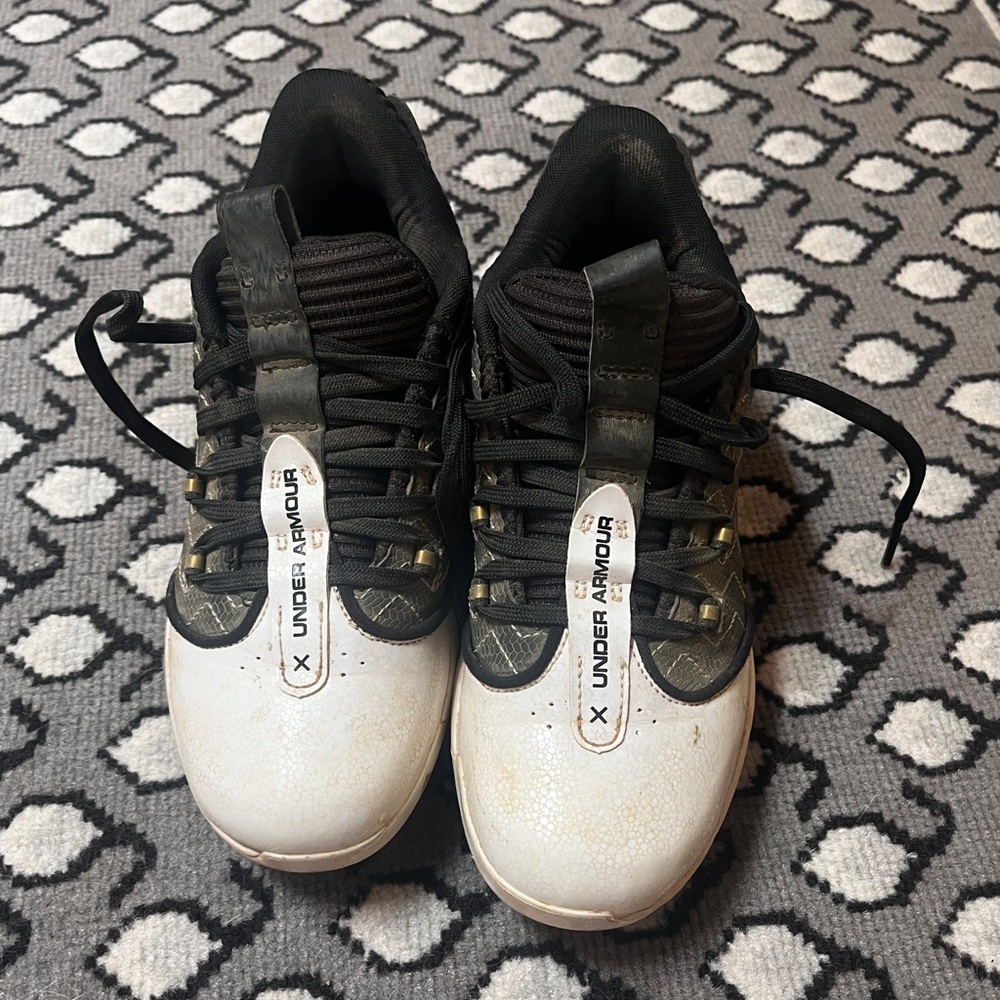 Under Armour Kids' Black and White Cleats